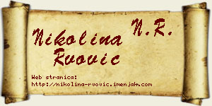 Nikolina Rvović vizit kartica